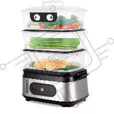 Пароварка электрическая Kitfort КТ-4082 3ярус. 800Вт серебристый