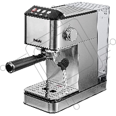 Кофеварка рожковая BBK BCM1501 нержавеющая сталь/черный, исп. кофе - молотый, 1.7 л, 1200 Вт, 20 бар