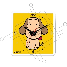 Часы настенные Centek СТ-7103 (щенок) 25х25 см, квадрат, шаговый ход, кварцевый механизм