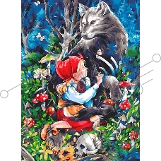 Картина по номерам БЕЛОСНЕЖКА 952-AS Красная шапочка и серый волк