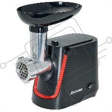 Мясорубка электрическая АКСИНЬЯ КС-2000 черный, 2000 Вт, 1.7 кг/мин, реверс, защита от перегрузки, насадки - 4