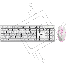 Комплект клавиатура+мышь Defender Motion C-977 проводной, USB, 1600 DPI, белый