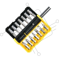 Набор бит 14 шт c держателем Deli DL251201 (SL4,SL5,SL6,PH0,PH1,PH2,PH3,T15,T20,T25,H5,H6,PZ1,PZ2), сталь S2, пласт.держатель
