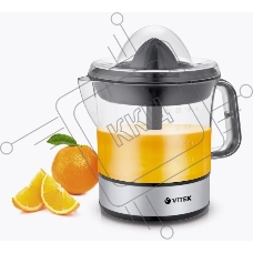 Соковыжималка Vitek VT-3669 стальной/чёрный, цитрусовая, 25 Вт, 700 мл, механическое