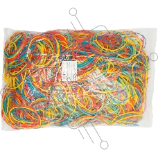 Резинки для купюр Buro d=60 мм, ширина 1.5 мм, 1000 гр, ассорти, пластиковый пакет