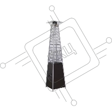 Уличный газовый обогреватель (форма Пирамида) Neoclima, 13 кВт. черный