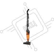 Пылесос вертикальный Endever SkyClean VC-277 темно-серый/оранжевый, питание от сети, 130 Вт, уборка сухая, пылесборник 1.2 л