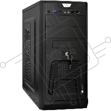 Компьютерный корпус Miditower ExeGate CP-603UB-UNS400 (ATX, БП UNS400 с вент. 12см, 2хUSB, аудио, черный)