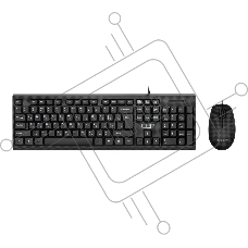 Комплект клавиатура+мышь CBR KB-SET 711 Carbon проводной, USB, 1200 DPI, чёрный