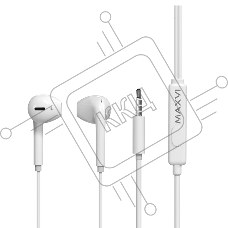 Проводные наушники Maxvi MHF-15 Easy белый, вкладыши, (Jack 3.5 мм), встроенный микрофон