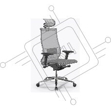 Кресло Метта Samurai S-3 белый сиденье белый сетка с подголов. крестов. металл хром