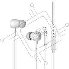 Проводные наушники Maxvi MHF-17 Easy белый, внутриканальные, проводной (Jack 3.5 мм), встроенный микрофон