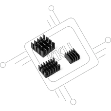 Набор радиаторов ACD RA537 черный 3 in 1 Heat Sink Set Aluminum for Raspberry Pi 4B
