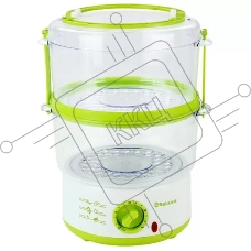 Пароварка электрическая Sakura SA-7213GR 2ч (5,0л) 500Вт бел/зел