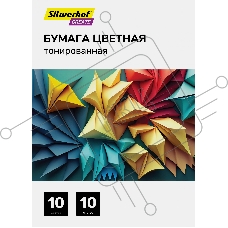 Бумага цветная Silwerhof тонир. 10 л. 10цв. A4 CREATE 80г/м2 папка