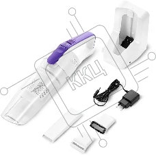 Пылесос ручной Kitfort КТ-5198 белый/фиолетовый, 75 Вт, уборка сухая/сбор воды, пылесборник контейнер 0.45 л