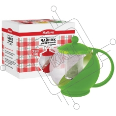 Чайник заварочный MALLONY Variato, 750 мл (стекло, пластик корпус, металл.ситечко), цвета в ассорт.