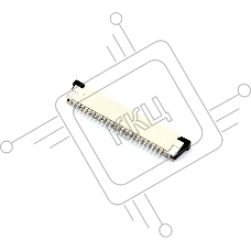 Разъем FPC Half Coverage Bottom Contact 1.0K-BX-24PWB 24 pin высота 2мм шаг 1мм
