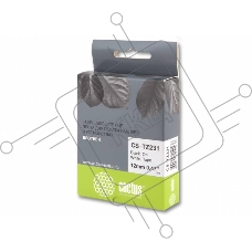 Картридж ленточный Cactus CS-TZ231 12 мм, 8 м, черный шрифт, белый фон, для BROTHER 1010/1280/1280VP/2700VP