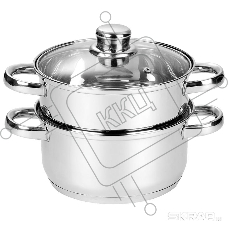 Пароварка электрическая MEDIANO 2х-уровневая из нерж стали, объем 2,5 л, индукция/капс дно