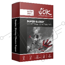 Фотобумага RC Super Glossy 290gsm; A6*20Суперглянцевая; 290г/м2; формат А6; 20 листов RC
