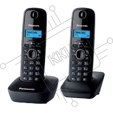 Телефон беспроводной (DECT) Panasonic KX-TG1612RUH (серый) Доп трубка в комплекте,АОН, Caller ID,12 мелодий звонка,поиск трубки