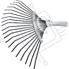 Грабли Сибртех веерные 20 зубьев, без черенка, оксидированные, плоский зуб