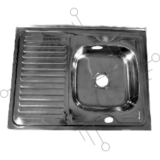 Мойка FABIA 62275R 80х60 наклад правая 0.6 мм + большой сифон с переливом накладная, правая, толщина 0,6 мм, глубина 160 мм