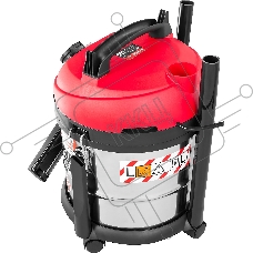 Строительный пылесос Зубр МАСТЕР ПУ-20-1400 М3 серый/красный, 1400 Вт, уборка сухая/влажная/выдув, пылесборник мешок/контейнер, 20 л