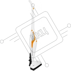 Пылесос вертикальный/ручной Mystery MVC-1118 белый/оранжевый, питание от аккумулятора, 300 Вт, уборка сухая, пылесборник 0.5 л, работа от АКБ max 30 мин