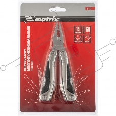 Трансформер (ммультитул) Matrix, 15 функций, авторазжим, в чехле, 160 мм