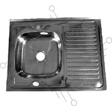 Мойка FABIA 62275L 80х60 наклад левая 0.6 мм + большой сифон с переливом, накладная, левая, толщина 0,6 мм, глубина 160 мм