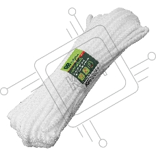 Шнур вязаный полипропиленовый Сибртех с сердечником, 6 мм, L20 м, 180-200 кгс, белый