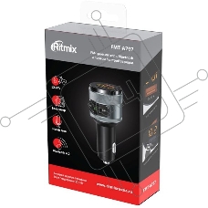 Автомобильный FM-модулятор Ritmix FMT-A707 черный MicroSD BT USB